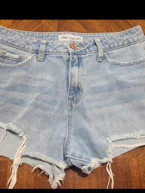 YMI Light Blue Distressed Denim Festival Shorts